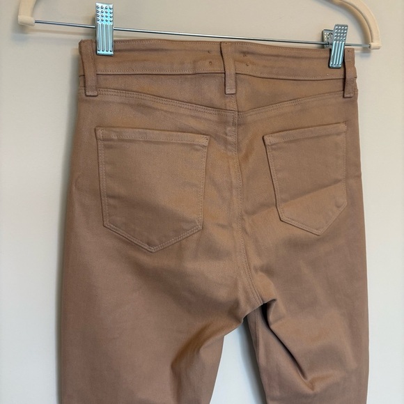 L’Agence Margot Skinny High Rise Coated Denim Jeans Cappuccino Brown Size 26 - Picture 5 of 10
